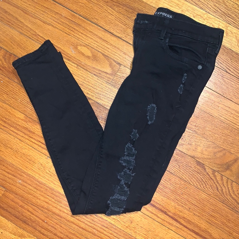 Black Express Distressed Jeans